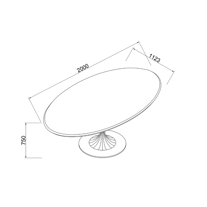 Eettafel Camille B200 D112.3 H75 - Cloudy latte Microskin