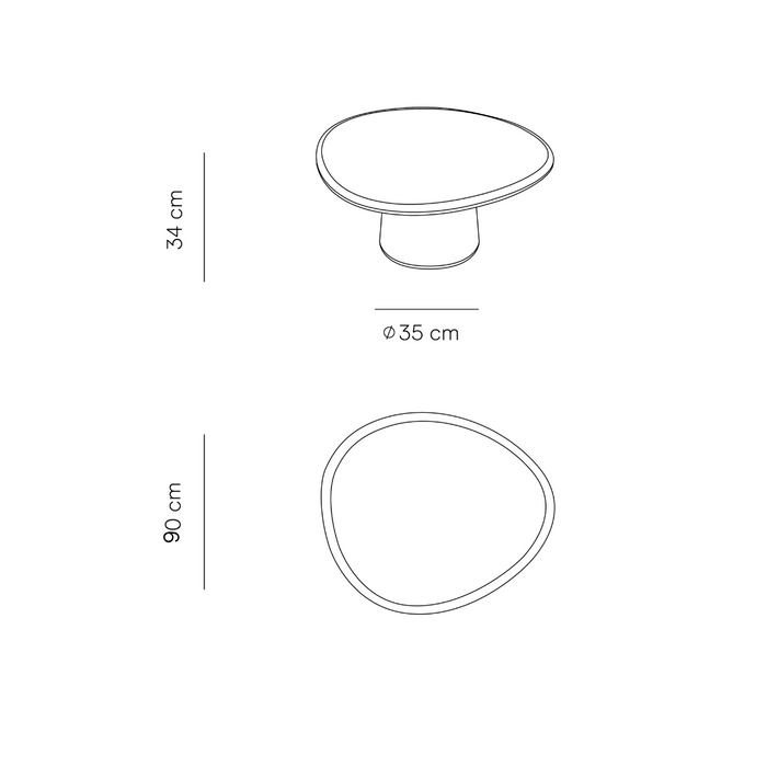 Table basse ronde aspect béton organique - Juno - StoneSkin - 90 cm