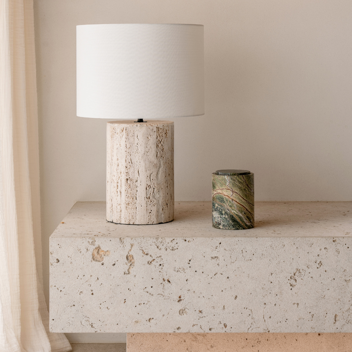 Table lamp - Auch - Travertine - Wit - H39.5 cm