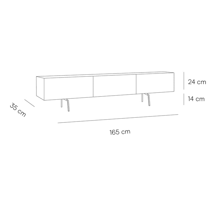 Meuble TV - Dunkerque - Chêne - 165 cm