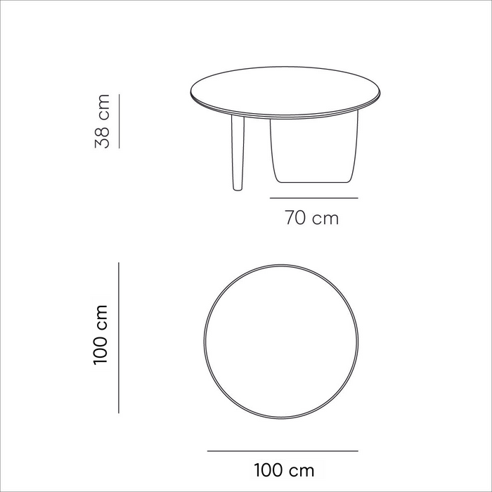 Mesa de centro redonda orgánica - Rochelle - StoneSkin Latte