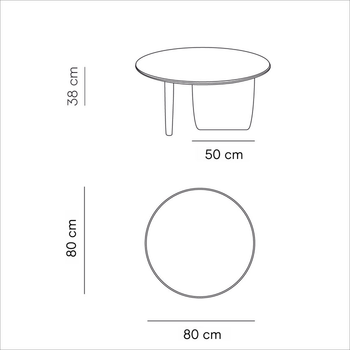 Round coffee table organic - Rochelle - StoneSkin Latte