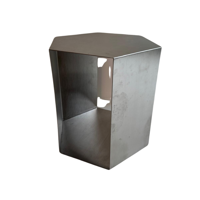 Side table Cube B46.2 D40 H45 - Brushed steel