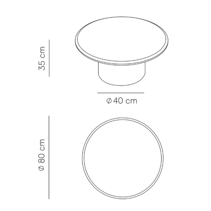Mesa de centro - Redon - Travertino - 80 cm