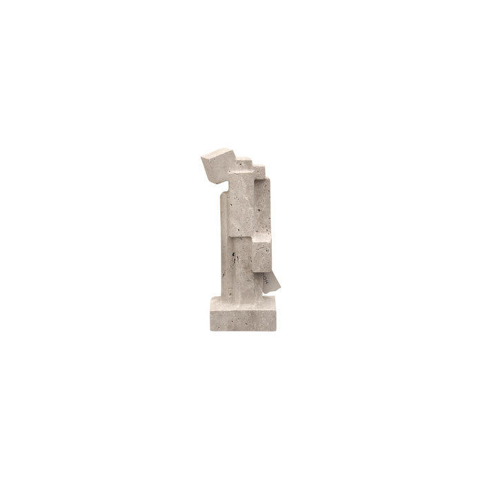 Estatua decorativa Baugy - H40 cm - Travertino blanco