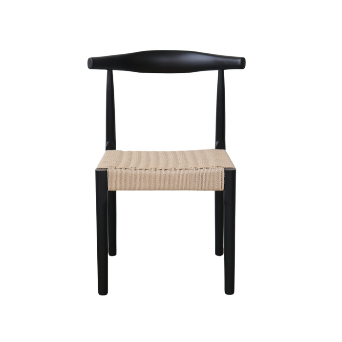 Dining room chair Black Oak - Gouzon - Rope woven seat