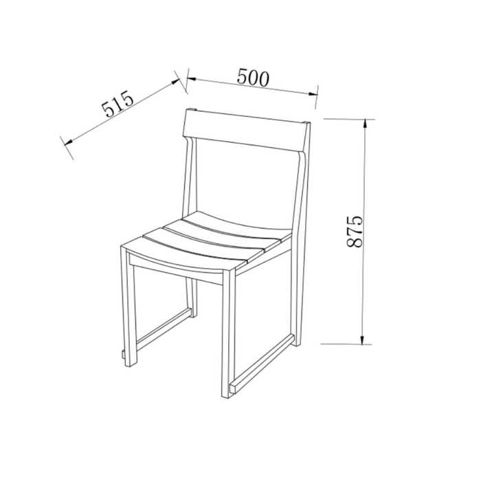 Silla de comedor Lys - color nogal oscuro - Al. 86,5 cm