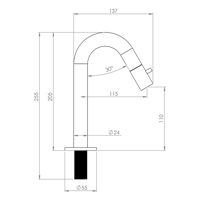 Kaltwasserhahn Mina – Schwarzes Metall