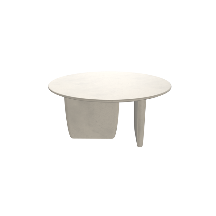 Mesa de Comedor Redonda Beige - Rochelle - 150 cm - Patas con borde biselado - MicroSkin