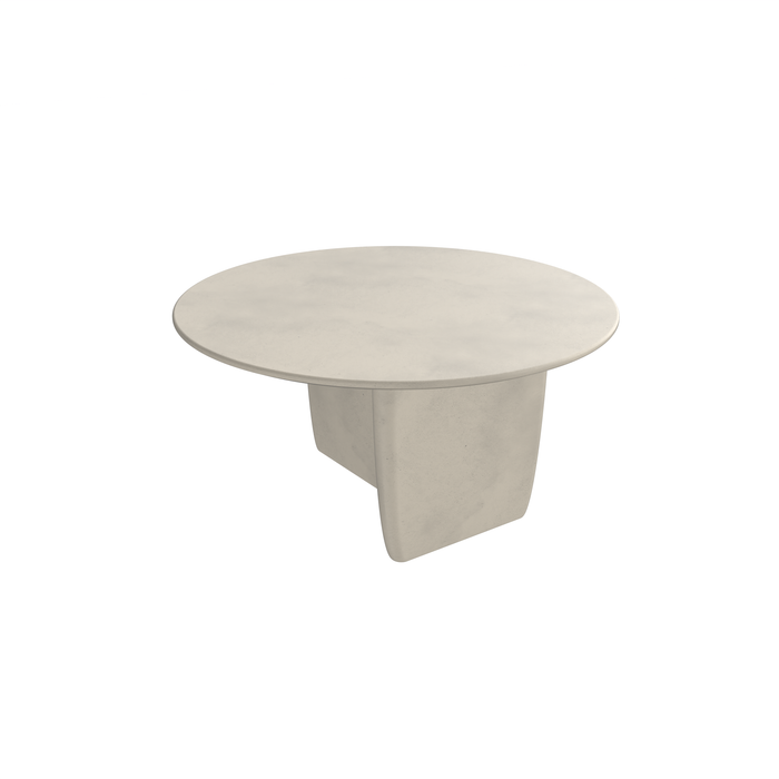 Mesa de Comedor Redonda Beige - Rochelle - 150 cm - Patas con borde biselado - MicroSkin