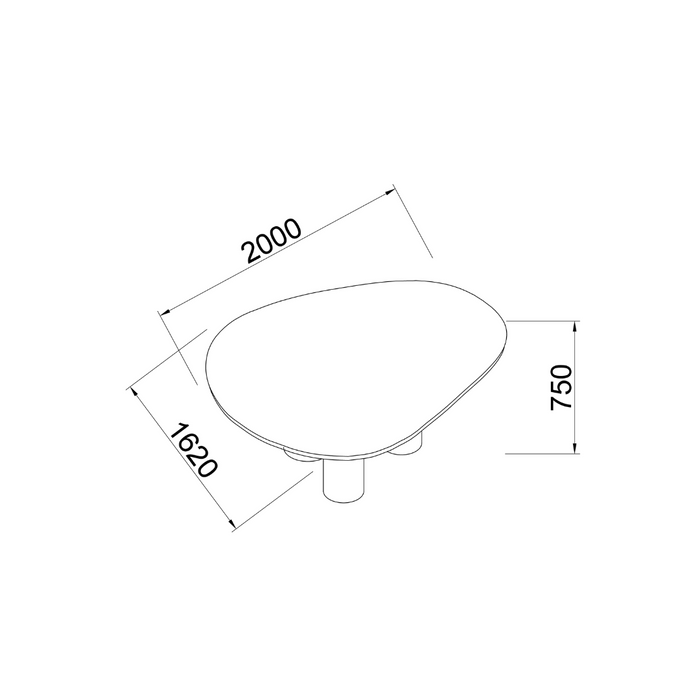 Lien spisebord - MicroSkin Cloudy Latte top - Træben - 200 cm