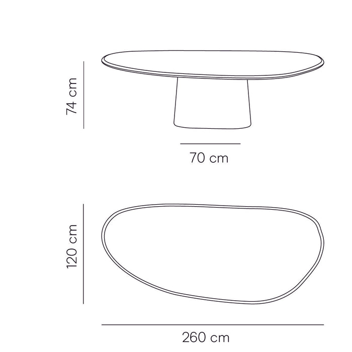 Dining table organic shape - Mortexlook - Antwerp