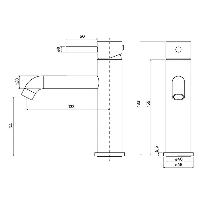 Washbasin tap - Knox - Chrome - 18 cm