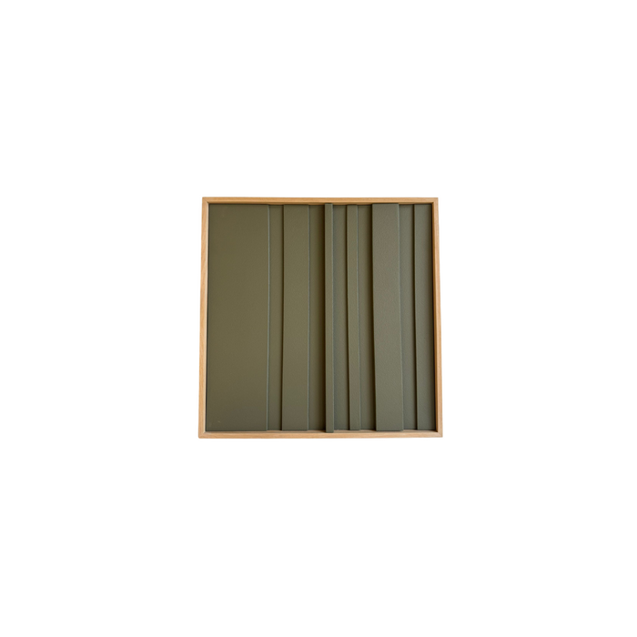 Artwork - Sandstone 3 - Olive green with oak frame - 50 x 50 cm