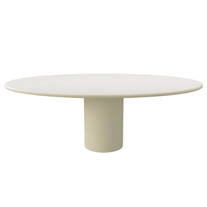 Table à manger ovale aspect béton - Dena - Latte - 220cm - StoneSkin