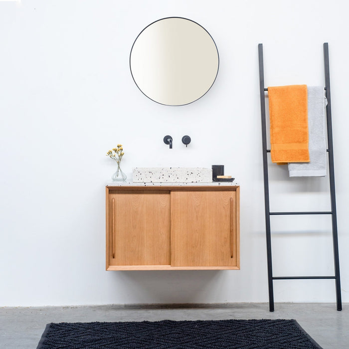 Bathroom furniture oak - White Terrazzo - Washbasin George (80 cm) - Nestor