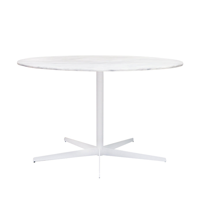 Mesa de comedor redonda con tapa de mármol - Harris - Blanco Griego - Ø125cm